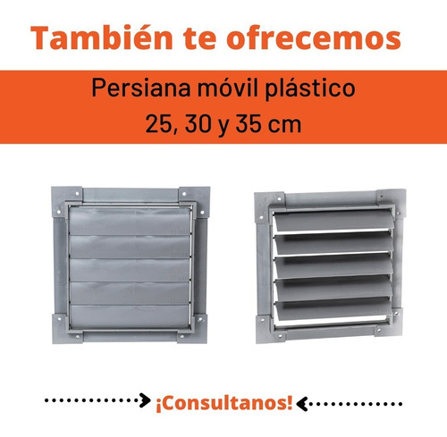 Imagen 8 de 10 de Persiana Movil Plástica 20 Cm P/ Extractor Baño/cocina Gatti