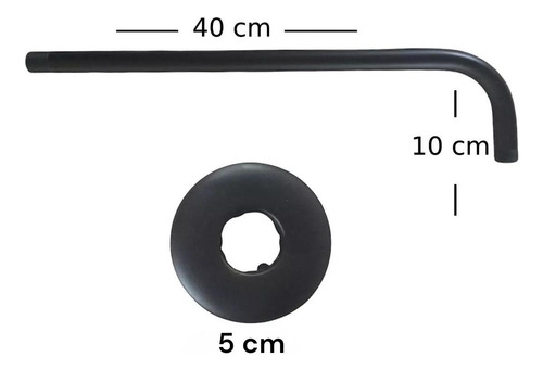 Kit De Regadera Cuadrada De 8 Pulgadas (20cmx20cm) Negra Con