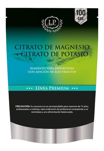 Citrato Magnesio + Citrato Potasio Polvo - 100 Grs - Premium