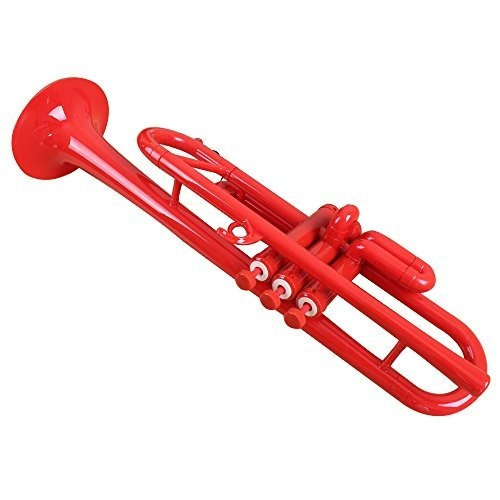 Trompeta En Bb Tromba Plástico Color Rojo