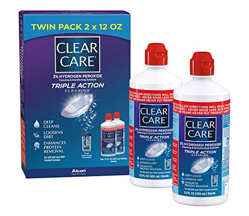 Clear Care Solucion Lentes De Contacto Twin Pack X2