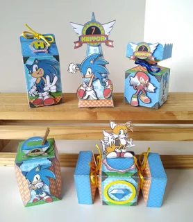 Kit Personalizados Sonic Festa Lembrancinhas 3d