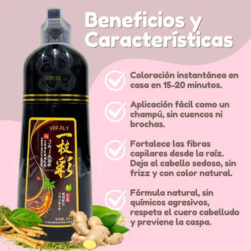 Shampoo Cubre Canas Con Tinte Para Cabello 500ml