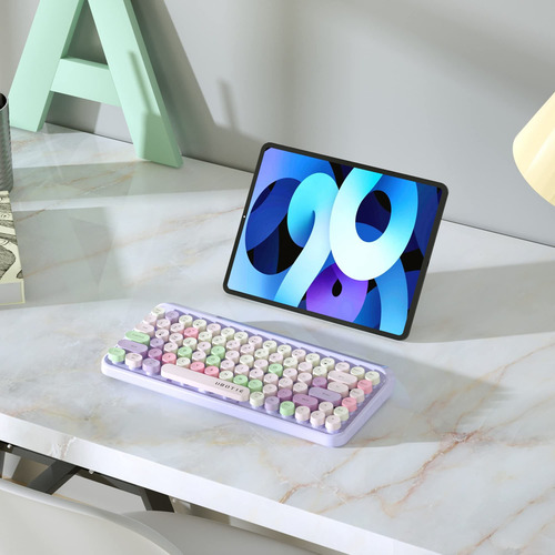 Ubotie Teclados De Computadora Portatiles Bluetooth Colorido