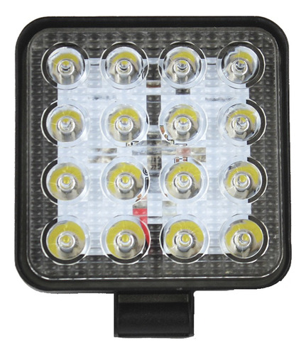 Neblinero 16 Led Foco 10-36v Auto Camión Cuadrado 48w