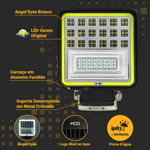 Farol De Milha Led Trator Máquina Agricola Caminhao 126w 4x4