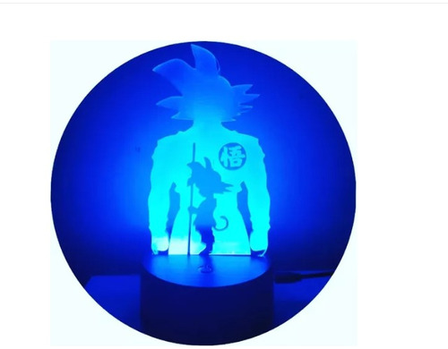 Lampara 3d Led Goku Dragon Ball  Ilusion 7 Colores 