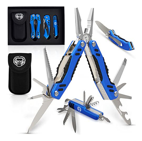 3 Piece Pocket Multitool Gift Set For Him-stainless Steel Su