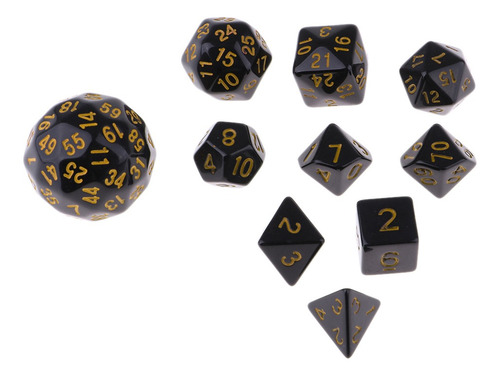 10 Pcs Juego De Dados De Plástico Poliédrico Para Dnd Rpg