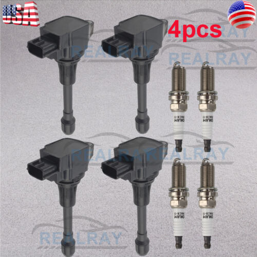 4x Ignition Coil + 4x Spark Plug For Nissan Versa Note T Oam