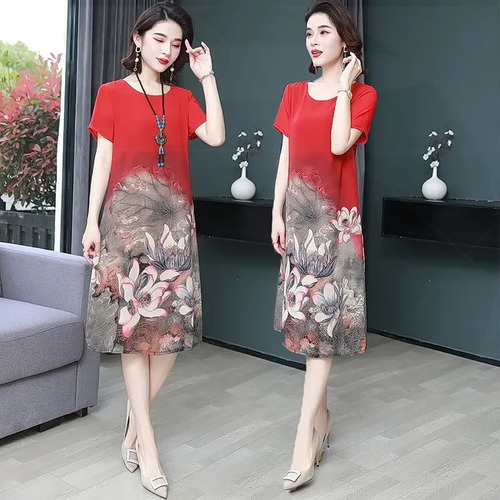 Vestido De Poliéster Con Estampado De Flores De Verano Para