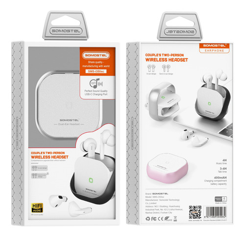 Fone De Ouvido Sem Fio-bluetooth 5.3, Duplo Com Dois Pares
