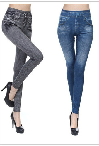 Lote De 5 Leggins Tipo Jeans Dama Mujer Unitalla Mallones