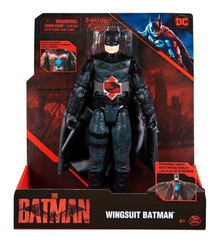 Figura Batman  Batman Wingsuit 30 Con Alas Luces Sonido