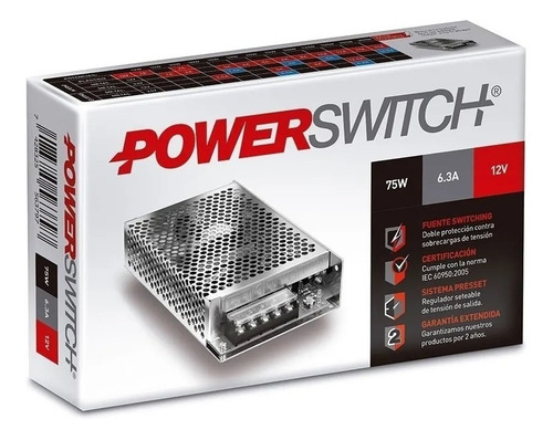 Imagen 2 de 5 de Fuente Switching Metalica Interior 75w 6.3a 12v - S-75-12