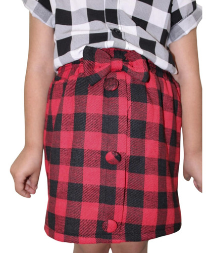 Saia Xadrez Infantil Festa Junina Menina Mini Diva Tendência