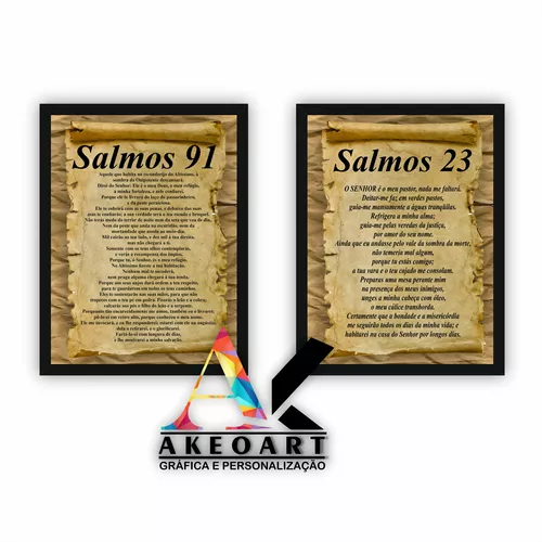 Compre Quadro Decorativo Salmo 91 I a partir de R$ 121.6 - Quadros