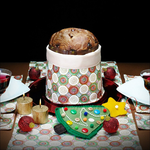 Set O Juego De Individuales Navidad (6 Ind + 1 Roll+ Paneton