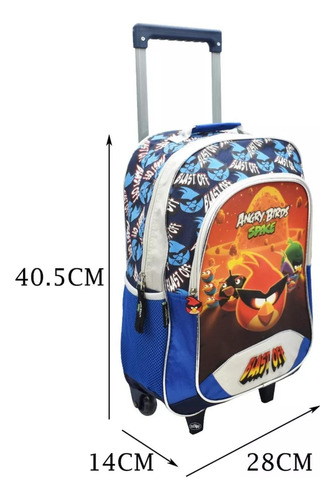 Mochila Angry Birds Con Ruedas Led Primaria Urbania