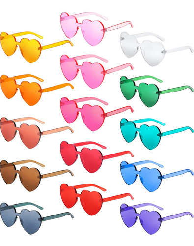15 Pares Gafas De Sol En Forma De Corazón Para Mujer Hombre