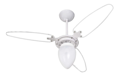 Ventilador de teto Ventisol Wind branco com 3 pás cor transparente de plástico, 96cm de diâmetro 220V