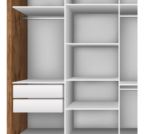 Guarda Roupa Casal Premium Zara 279,3cm Com Espelho 4 Portas