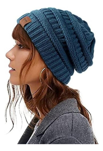 Gorro Invierno Con Forro Satén Mujer, Gorro Tejido Con Cable