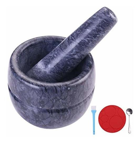 Molcajete De Mármol Aisiming Con Base Y Accesorios