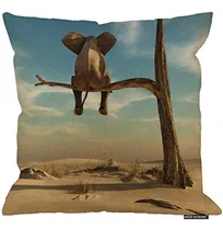Comprar Hgod Designs Funda De Cojín De Almohada Cuadrada De Elefante