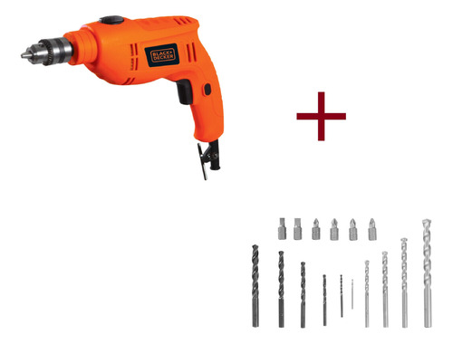 Combo Taladro 3/8 Black+decker Tb550-b3 + Set De 16 Brocas B