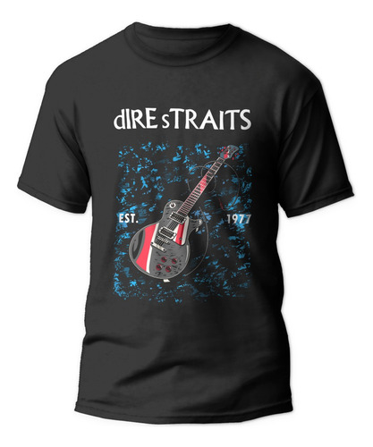 Polera Dire Straits Guitar Bandas Rock And Roll Ters Textil