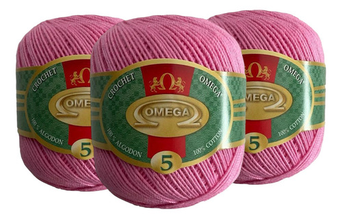 Hilo Crochet Omega No 5. 150 Gramos Color Rosa Niña