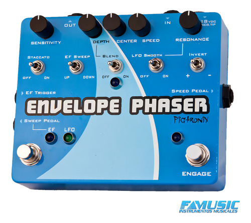 Pigtronix Ep2 Envelope Phaser Pedal Efecto Guitarra Btq Color Celeste