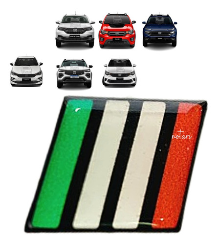 Emblema Grade Bandeira Italia Fiat Pulse 2022 2023 Flag