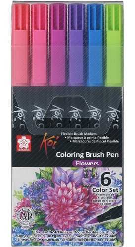 Set C/6 Marcadores Koi Coloring Brush Pen