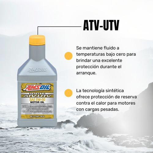 Kit 3 Aceites Atv Utv Sintético 5w50 Amsoil 946ml 4 Tiempos