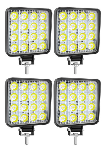 Kit 4 Faro Auxiliar Reflector 16 Led 48w Agro Vehiculo