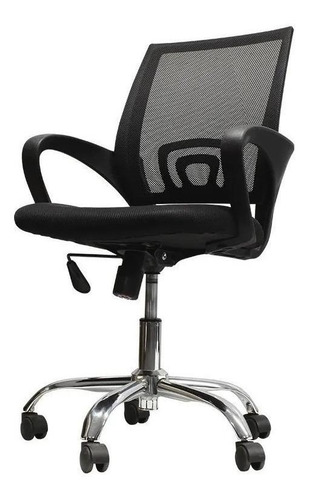Imagen 2 de 2 de Silla de escritorio Top Living F-SILL2 ergonómica negra con tapizado de tela y mesh