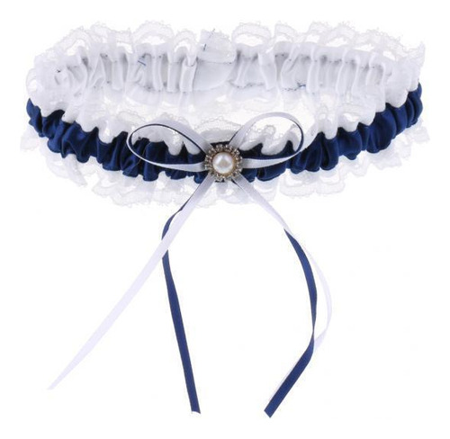 5 Navy Blue Satin Ribbon Hair Accessory For Wedding 5 Pcs