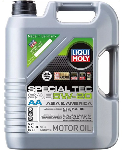 Aceite Sintético 5w20 Liqui Moly Special Garrafa5l Tienda