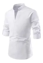 Comprar Camisa Casual De Manga Larga Con Cuello Alto Y Manga Larga P