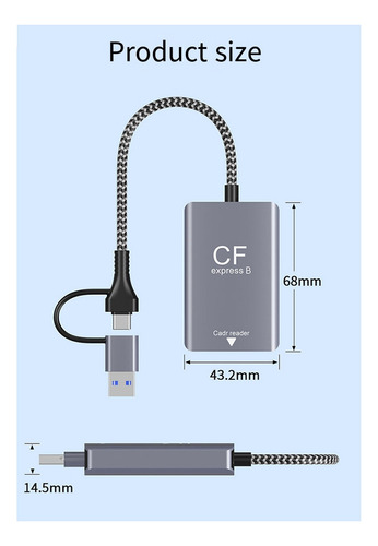 Lector De Tarjetas Sd H72 En 1 Cf Express B Cf Express Card