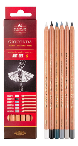Lápis Soft Pastel Koh-i-noor Gioconda 6 Tons De Cinza