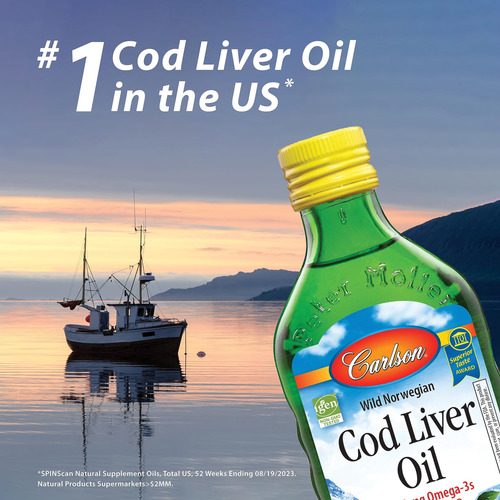 Suplemento Carlson Cod Liver Oil Gems 150 Cápsulas Gelatinas