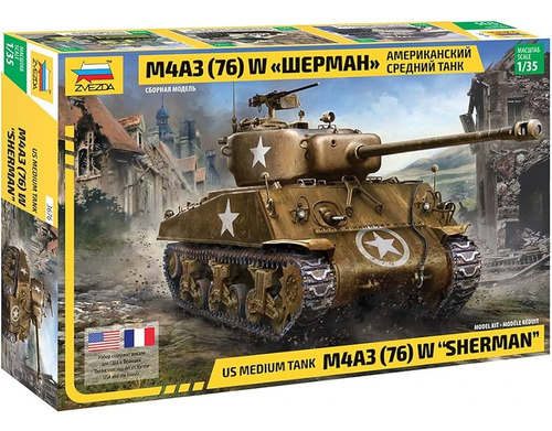 Tanque Sherman 1/35 Zvezda 3676 Maqueta Militar Para Armar 