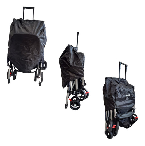 Carriola De Viaje Tipo Maleta Mango Abatible. Noni Is-555 R. Color Azul Marino Chasis Plateado