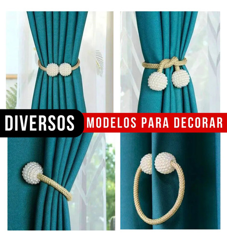 Kit De 4 Clips Magnéticos Para Cortina Imán Elegante Clip