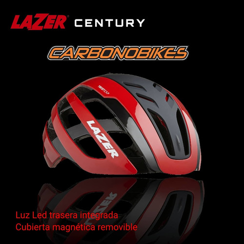 Imagen 6 de 10 de Casco De Bicicleta Ruta Lazer Century + Led. Carbonobikes!