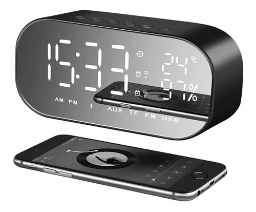 Reloj Despertador Digital Con Parlante Bluetooth Y Radio Fm