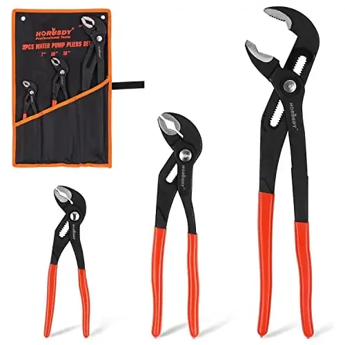 3Pcs Water Pump Pliers Set Adjustment Slip-Joint Pipe Locking Tool